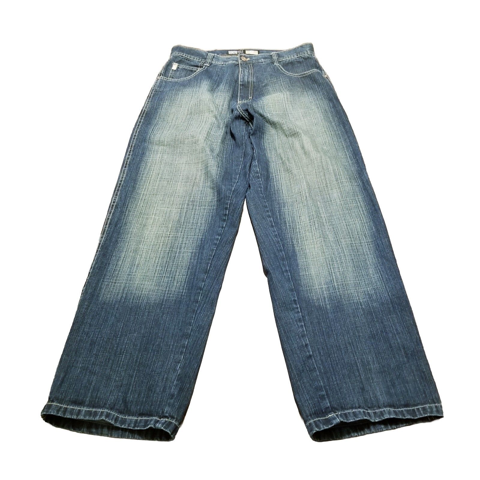 Southpole Jeans Men's 36 Baggy Y2k Hip Hop Streetwear Skater Faded Vtg (35x33.5)
